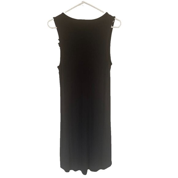 MNG by Mango Dress Womens Size Medium Black White Ruffle Neck Tank Sleeveless - Picture 6 of 7